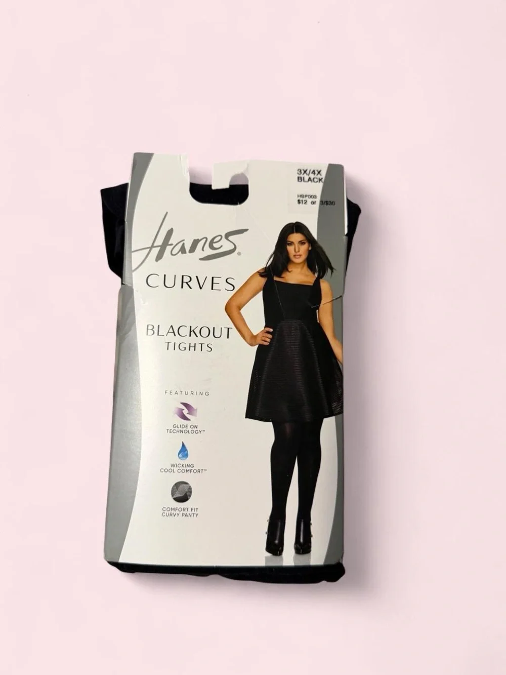 Hanes Curves Blackout Tights - Black